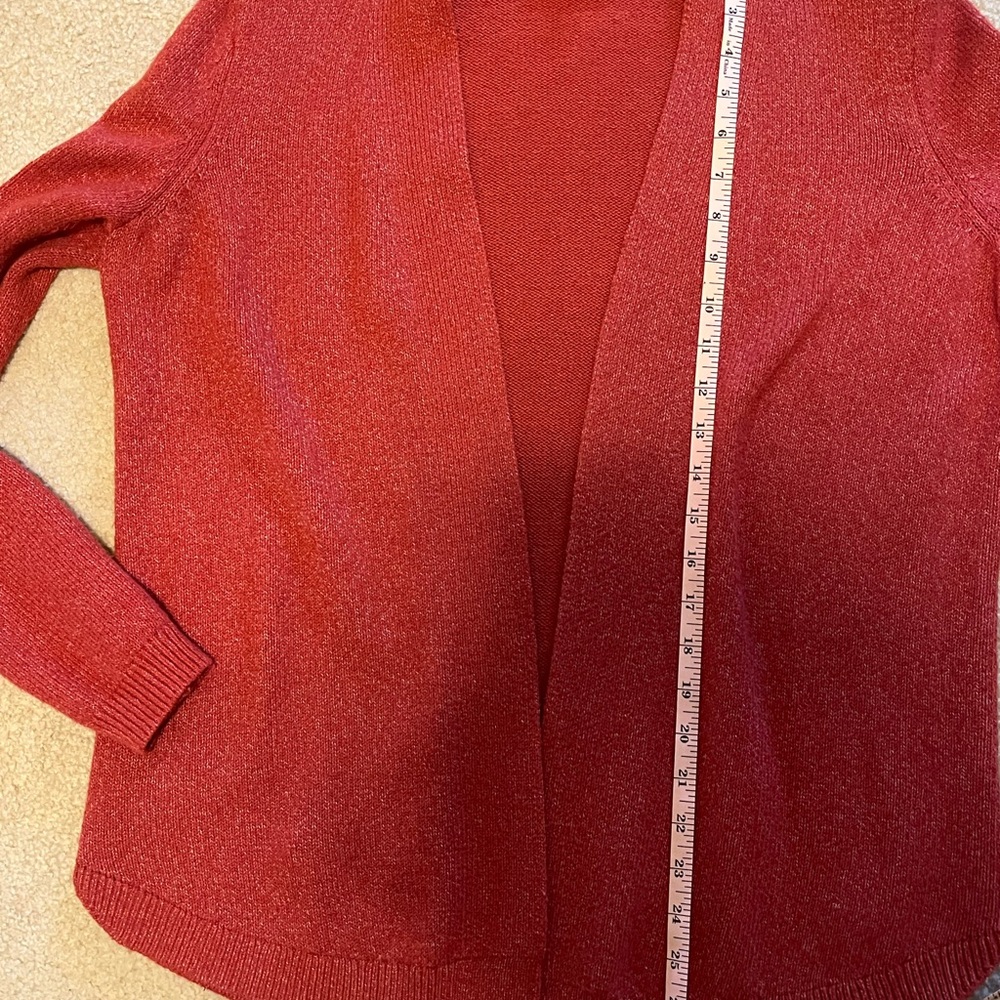LOFT Women's Red Open-Front Cardigan - Picture 11 of 13